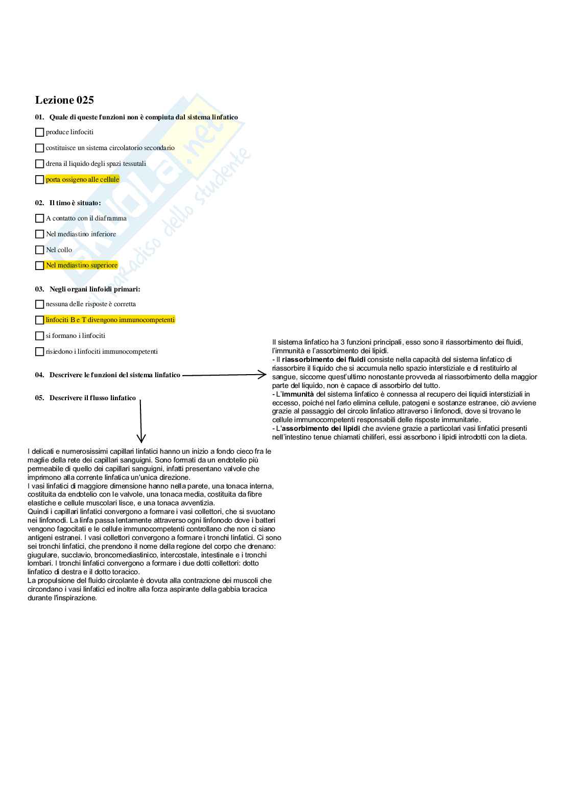 Paniere Completo di Anatomia umana - (2026) - Risposte multiple e aperte corrette Pag. 21