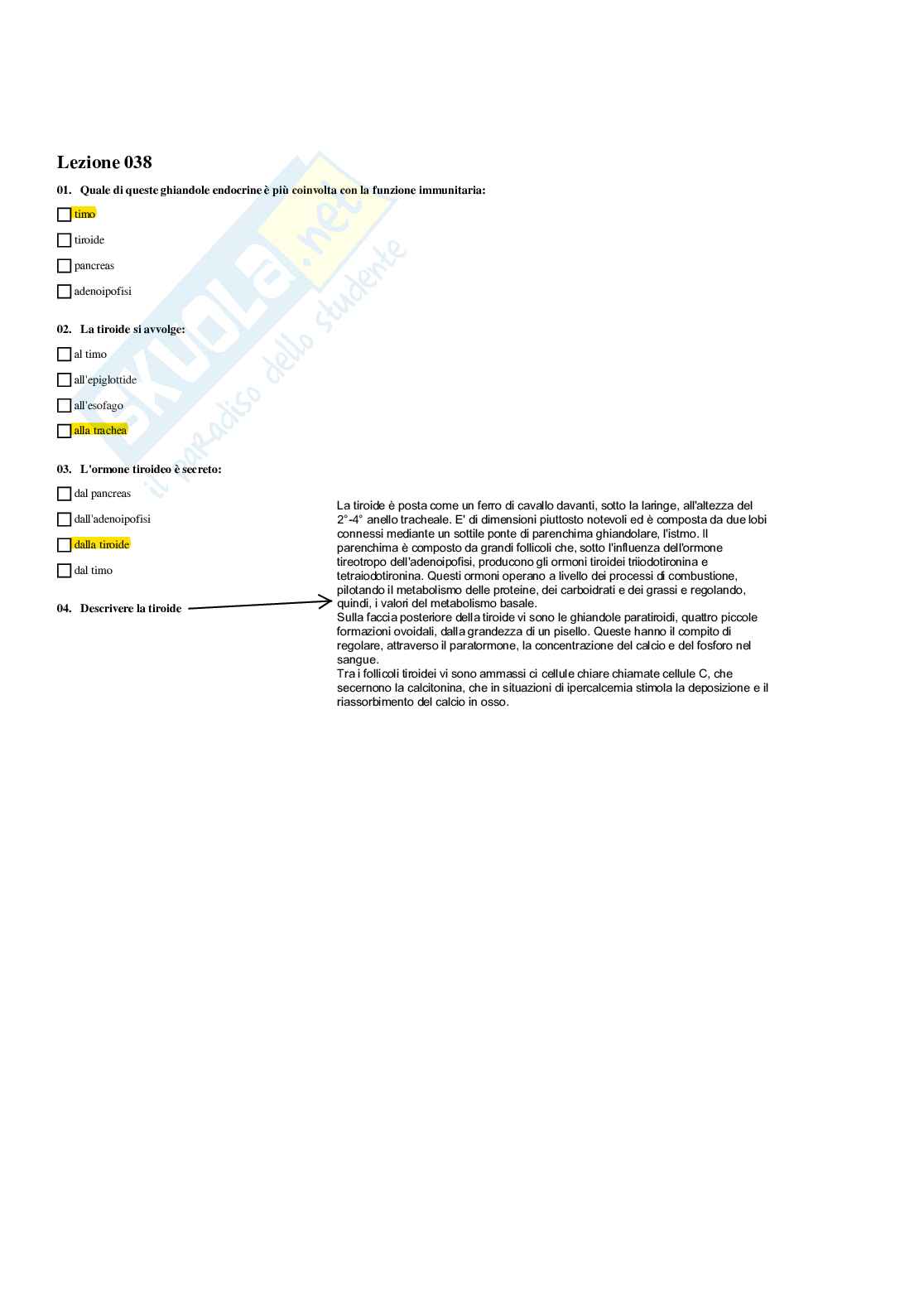 Paniere Completo di Anatomia umana - (2026) - Risposte multiple e aperte corrette Pag. 31