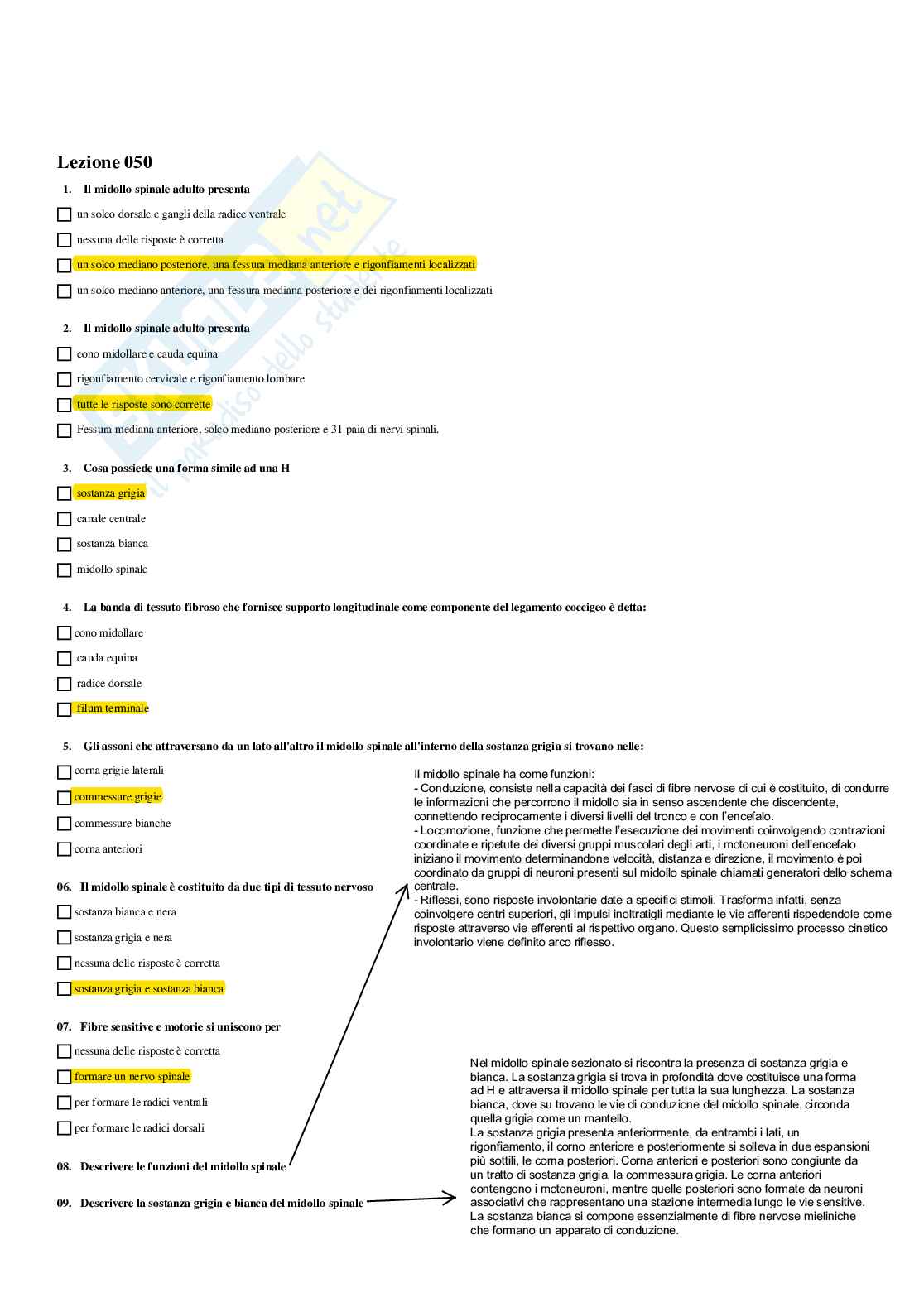 Paniere Completo di Anatomia umana - (2026) - Risposte multiple e aperte corrette Pag. 41