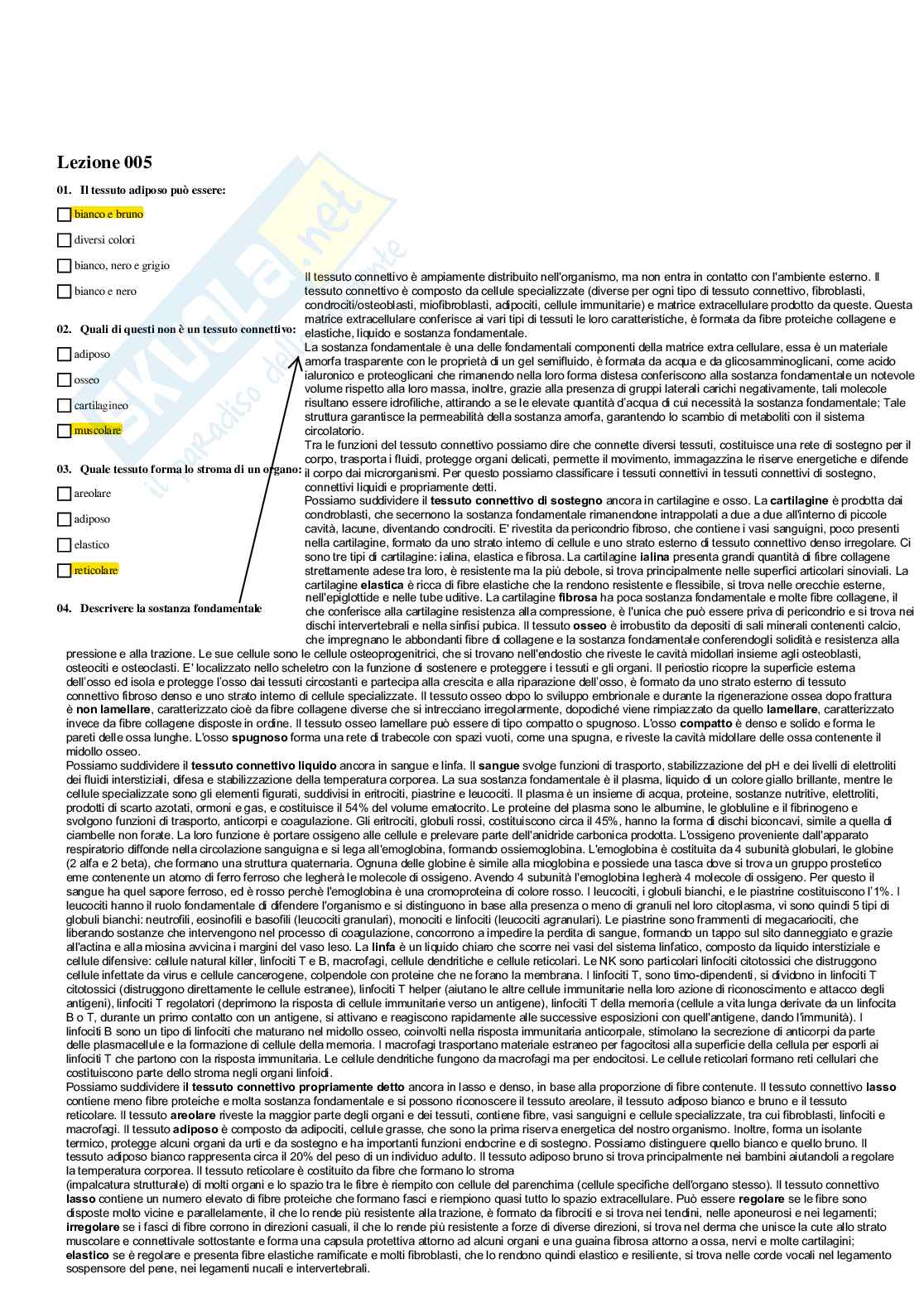 Paniere Completo di Anatomia umana - (2026) - Risposte multiple e aperte corrette Pag. 6