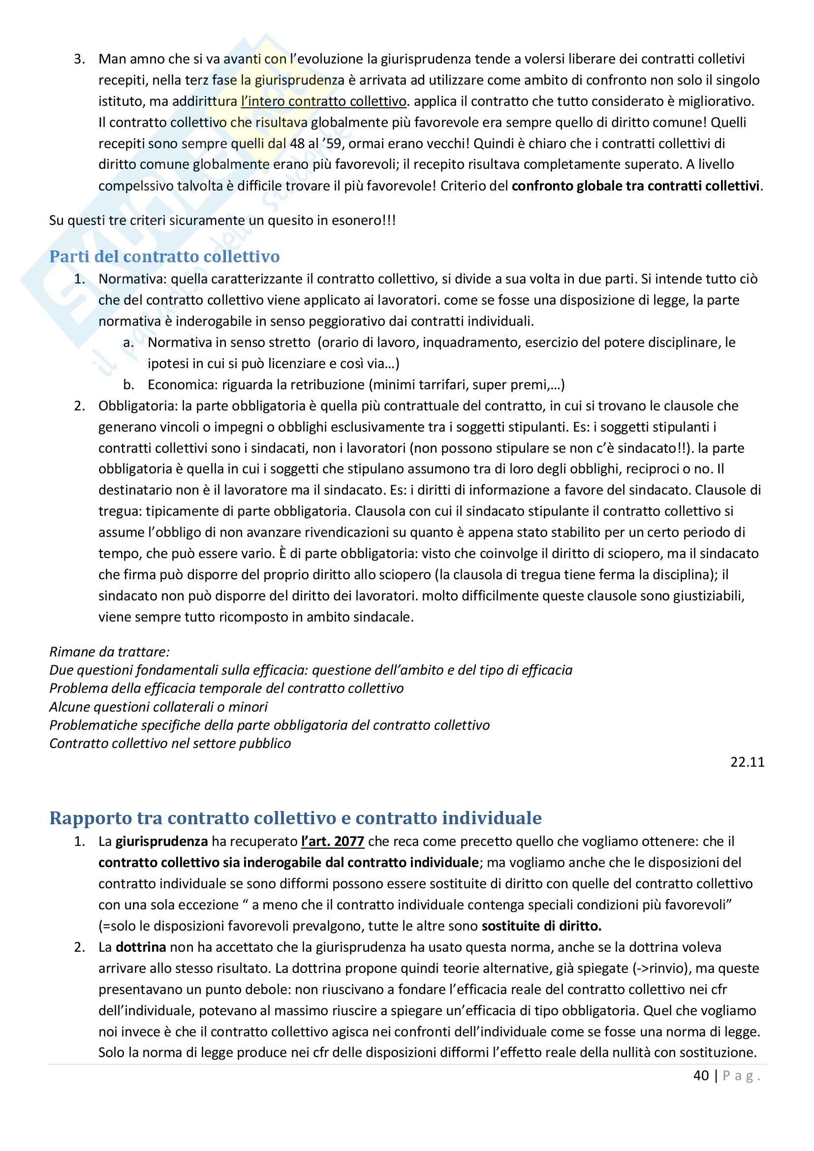 Diritto del lavoro sindacale, Diritto del lavoro Pag. 41