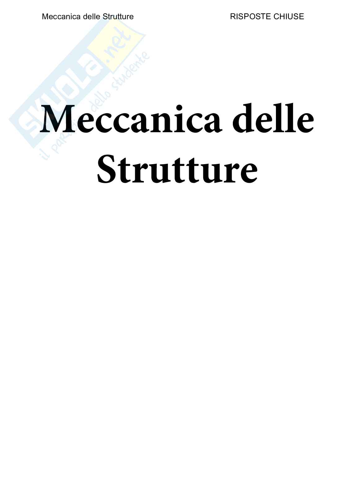 Meccanica delle strutture - Paniere compilato Pag. 1