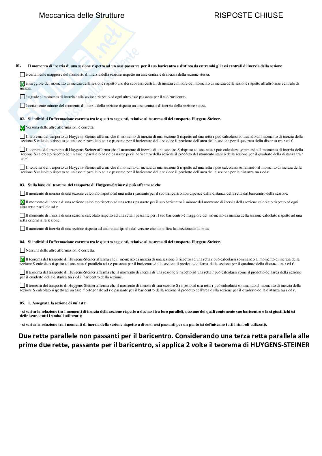 Meccanica delle strutture - Paniere compilato Pag. 2