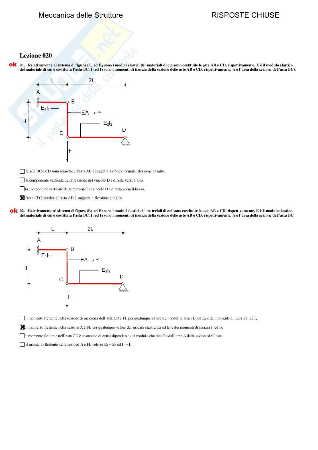 Meccanica delle strutture - Paniere compilato Pag. 31