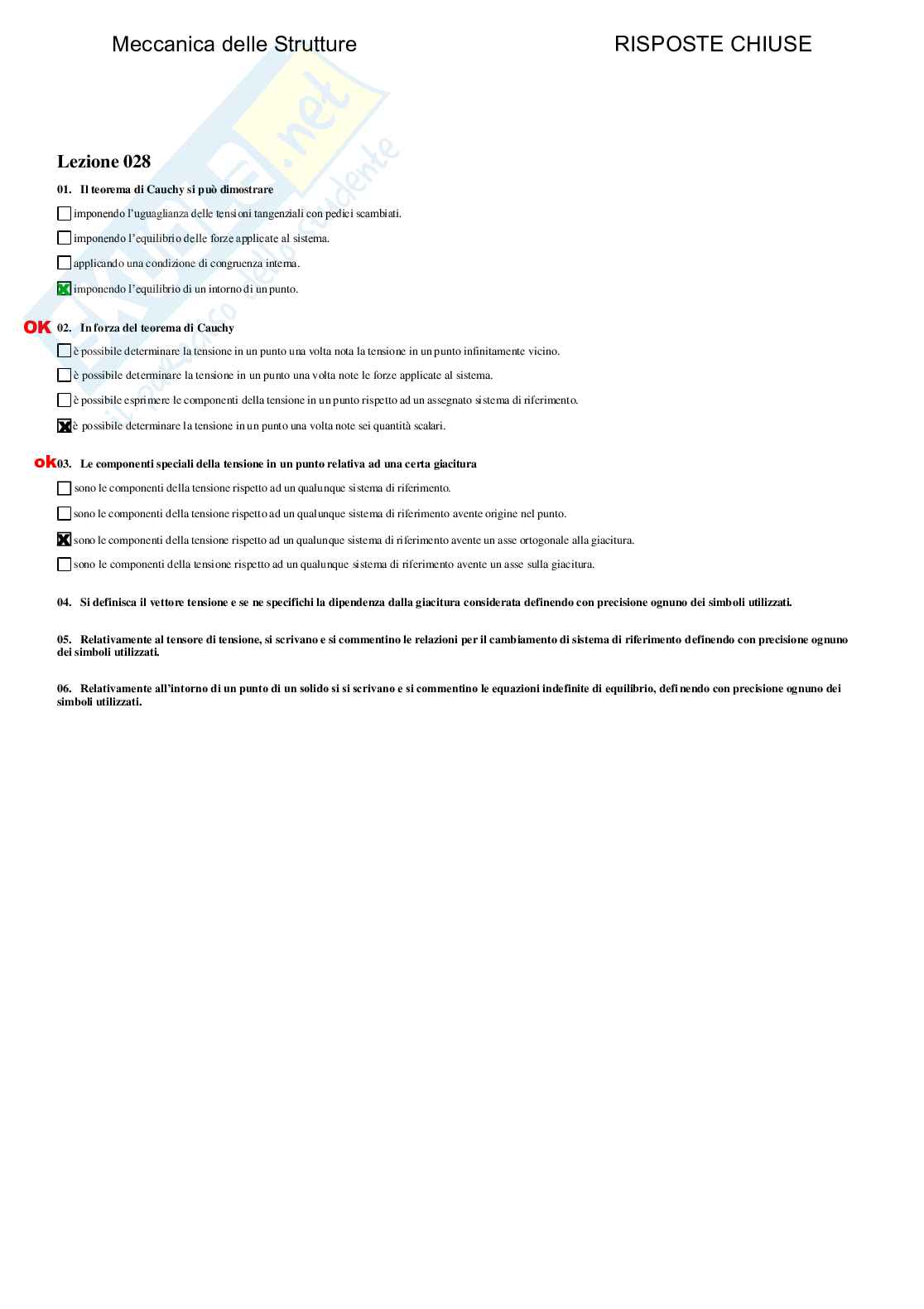 Meccanica delle strutture - Paniere compilato Pag. 51