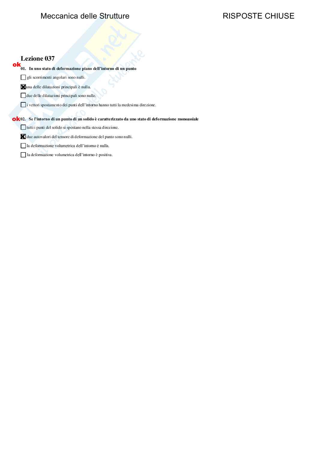 Meccanica delle strutture - Paniere compilato Pag. 61