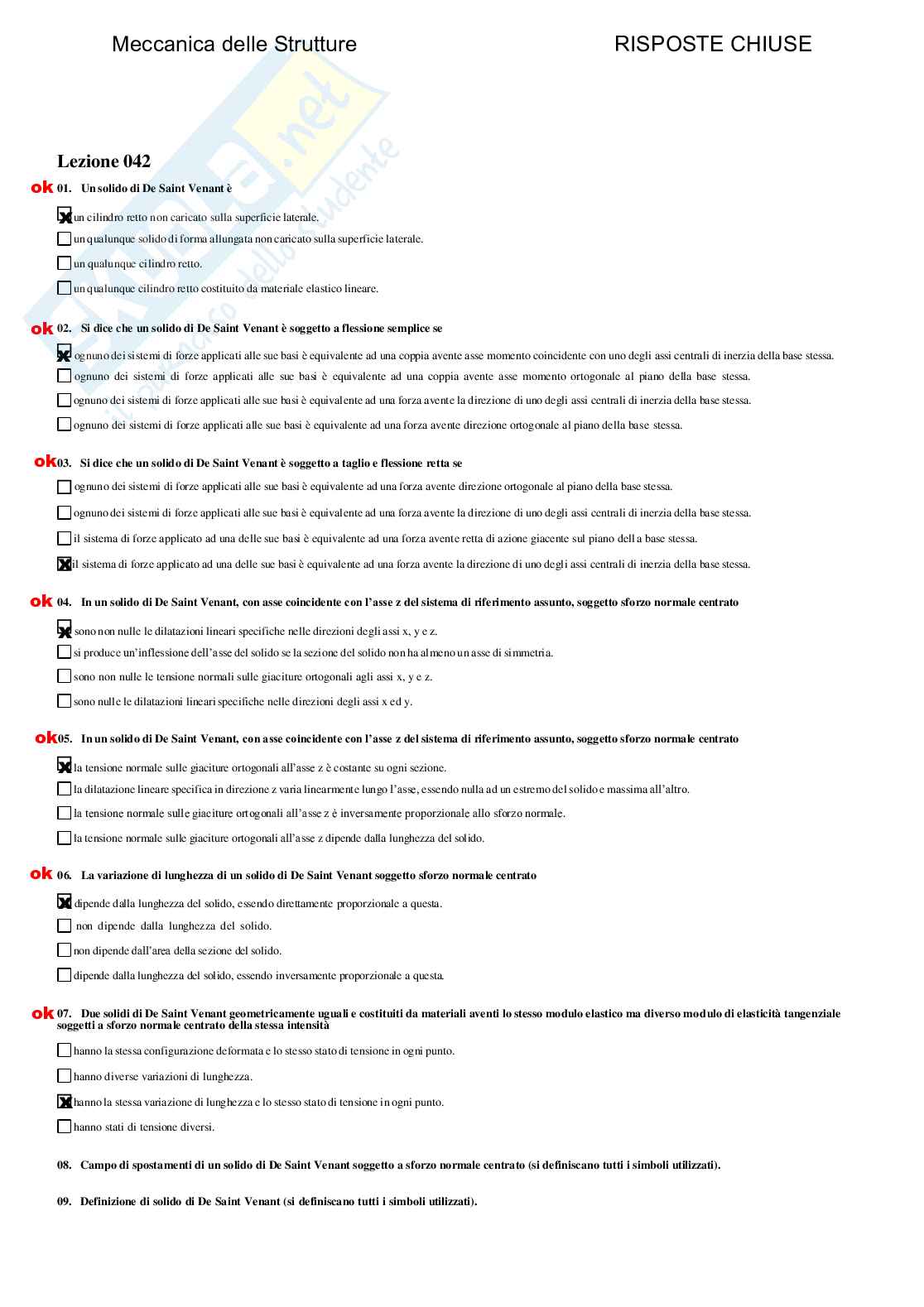 Meccanica delle strutture - Paniere compilato Pag. 66