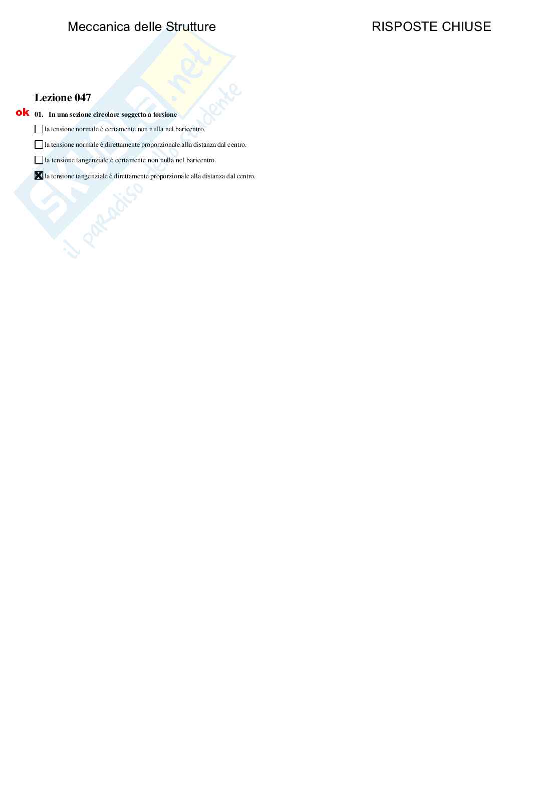 Meccanica delle strutture - Paniere compilato Pag. 71