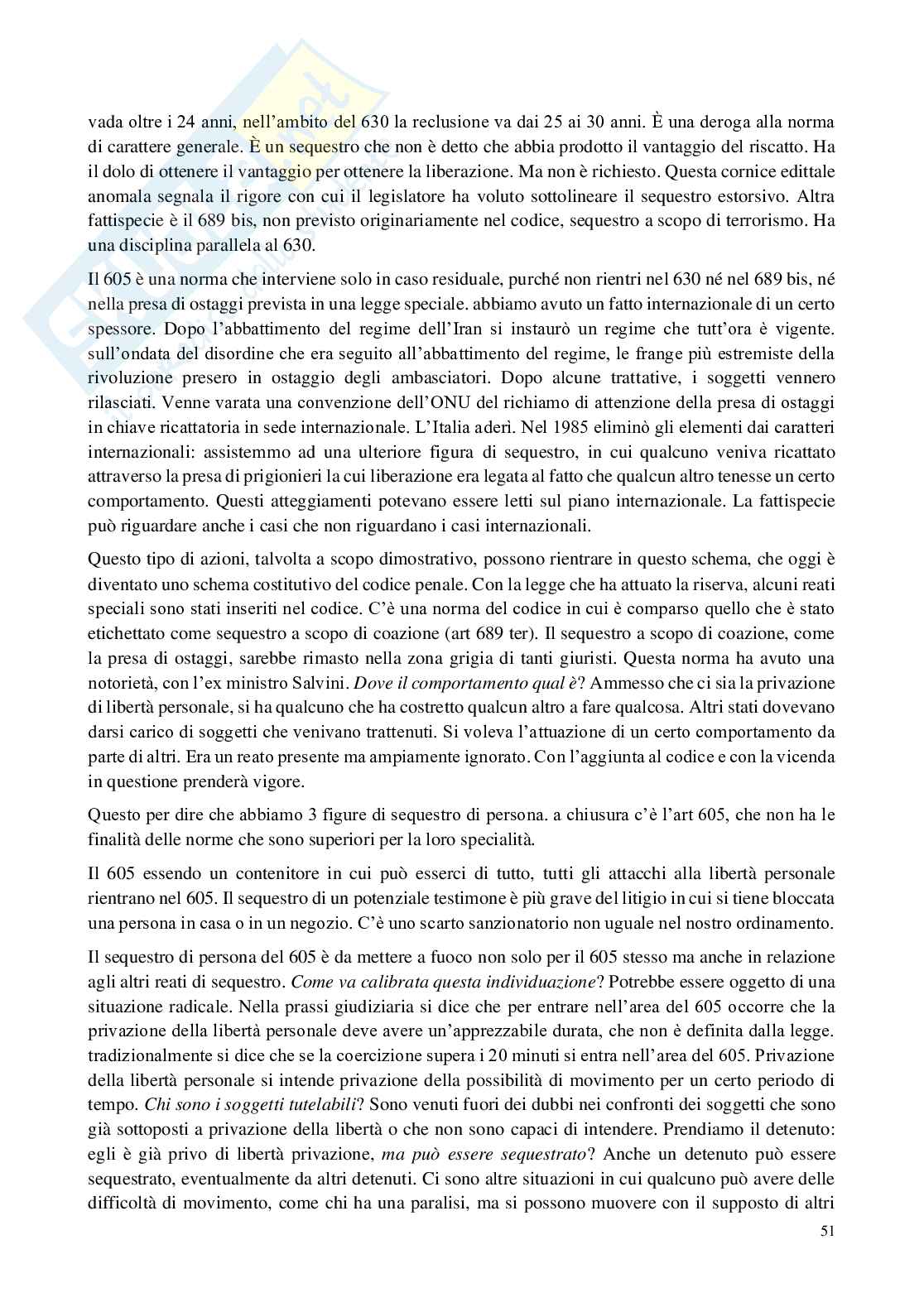 Diritto penale II - Reati contro la persona Pag. 51