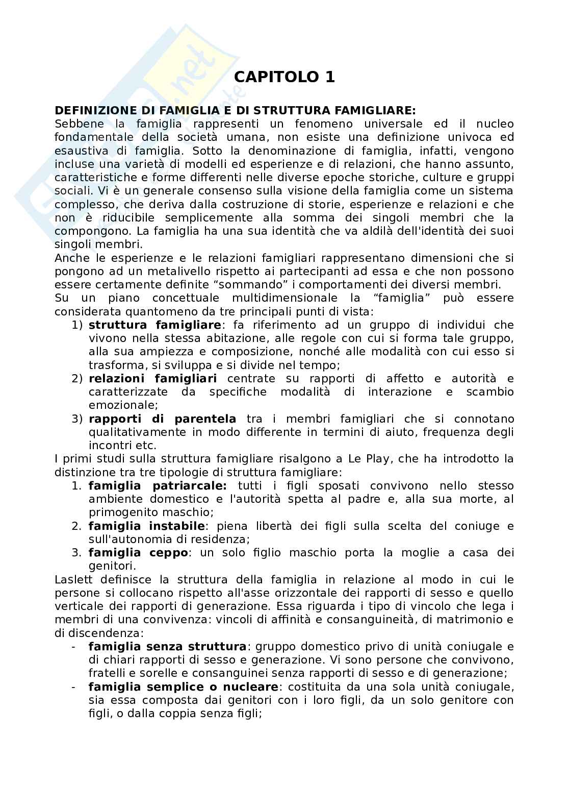 Riassunto esame Psicologia, libro consigliato "Family and families" (Delvecchio, Mabilia, Di Riso, Salcuni e Lis) Pag. 1