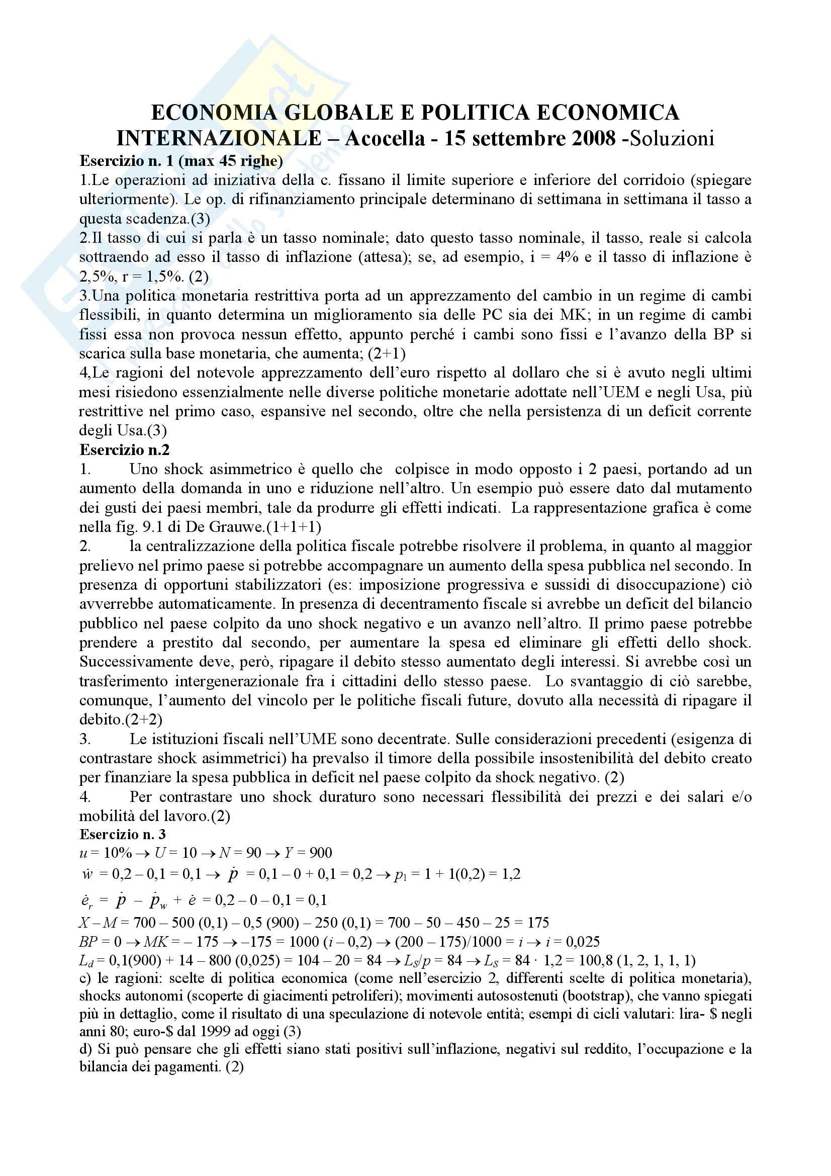 Economia politica - Esercizi Pag. 26
