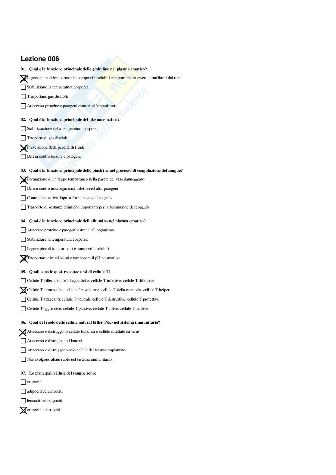 Paniere Anatomia umana - Risposte multiple (2026) Pag. 11