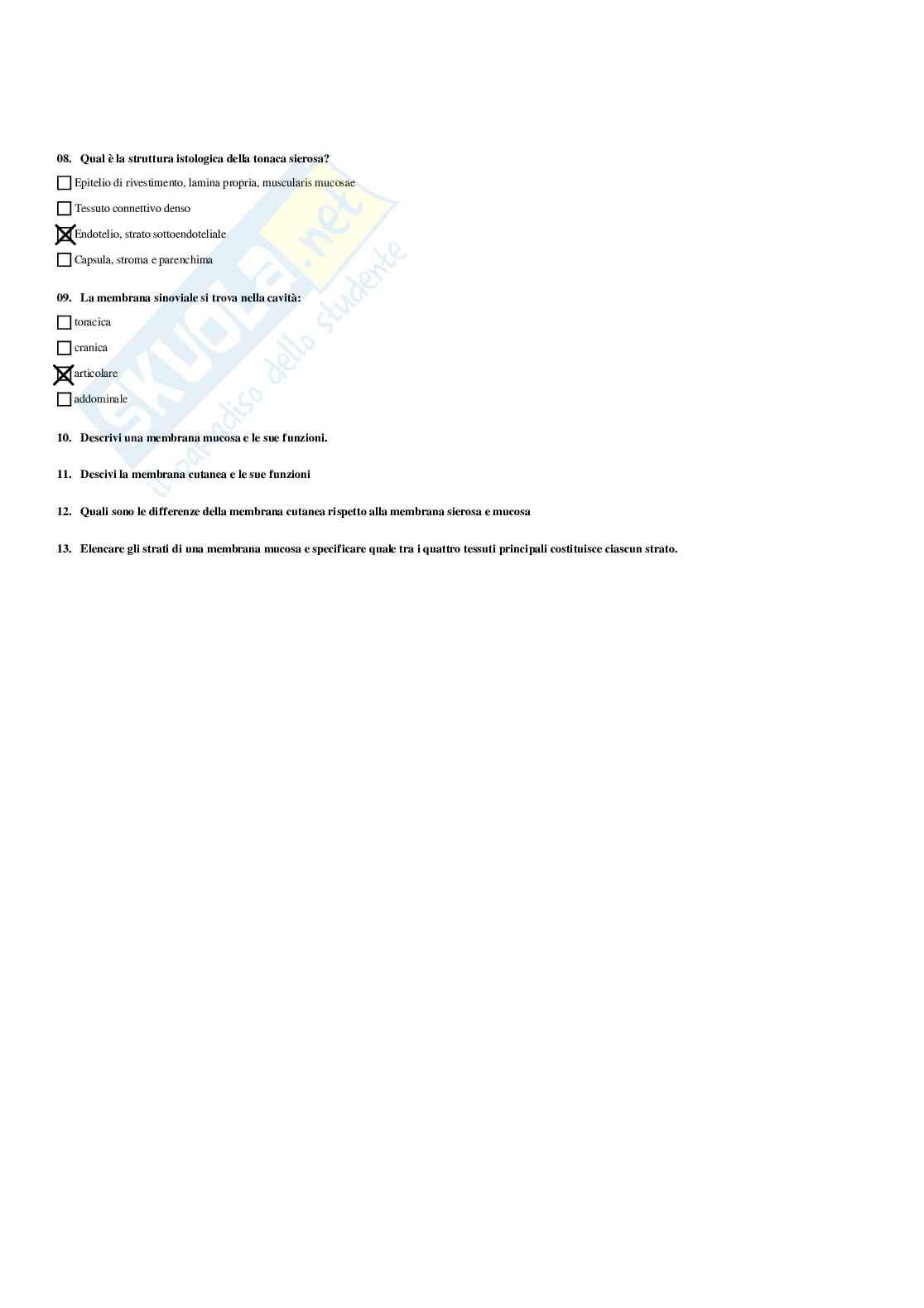 Paniere Anatomia umana - Risposte multiple (2026) Pag. 16