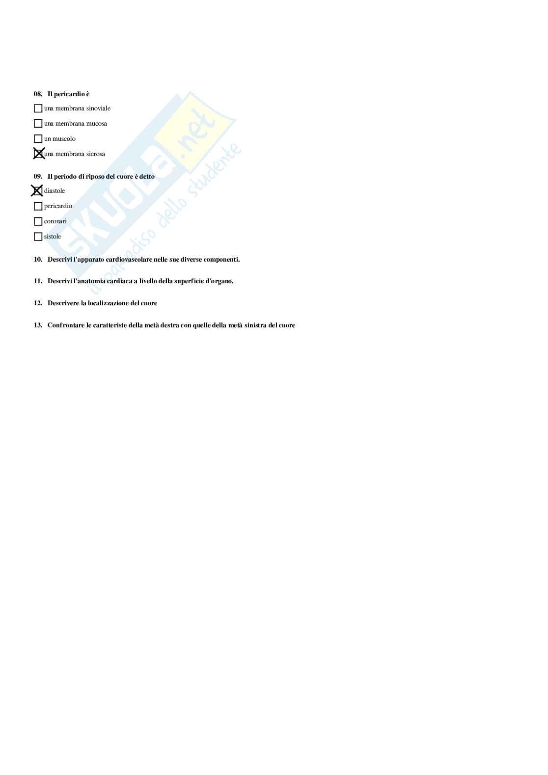 Paniere Anatomia umana - Risposte multiple (2026) Pag. 26