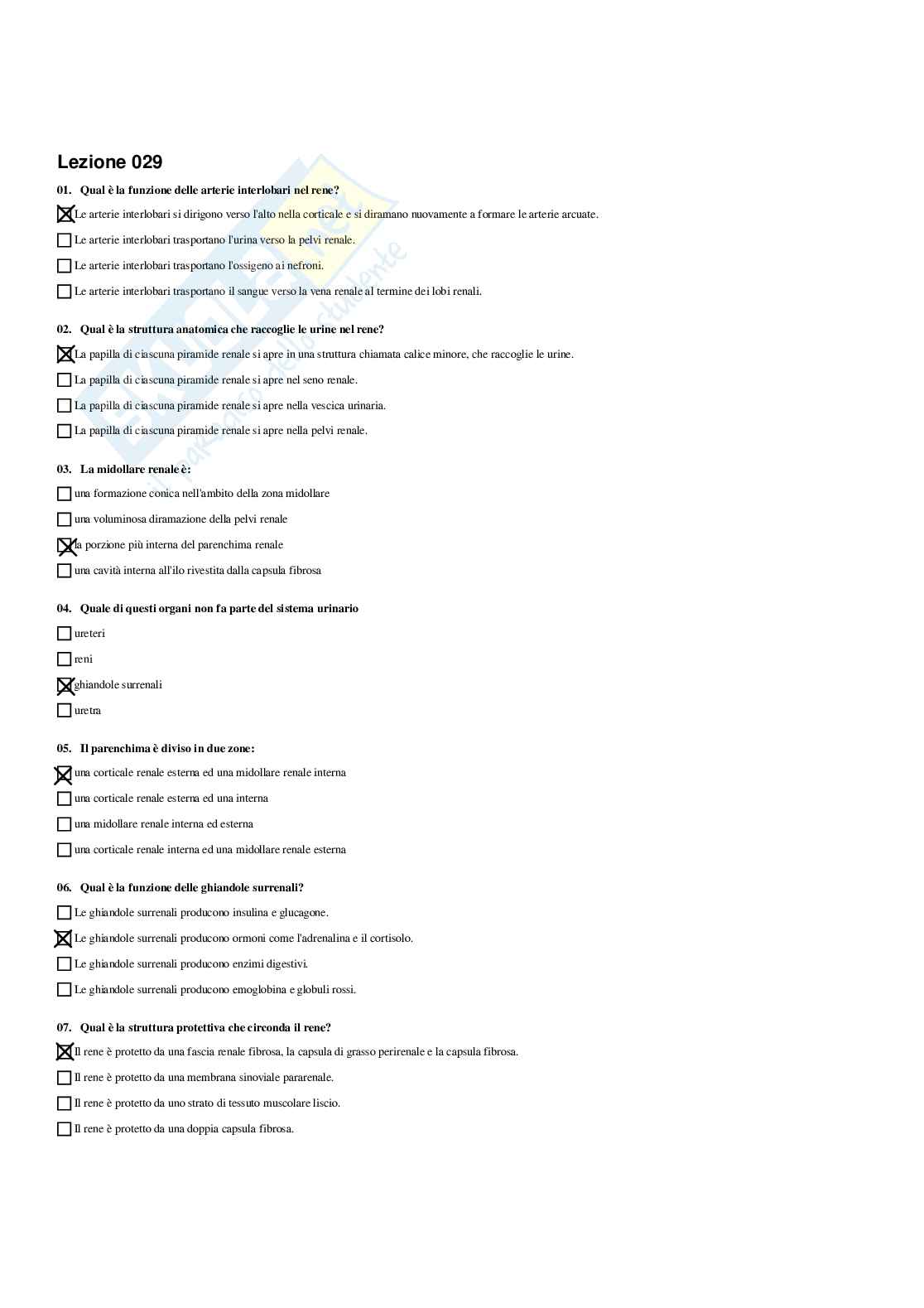 Paniere Anatomia umana - Risposte multiple (2026) Pag. 41