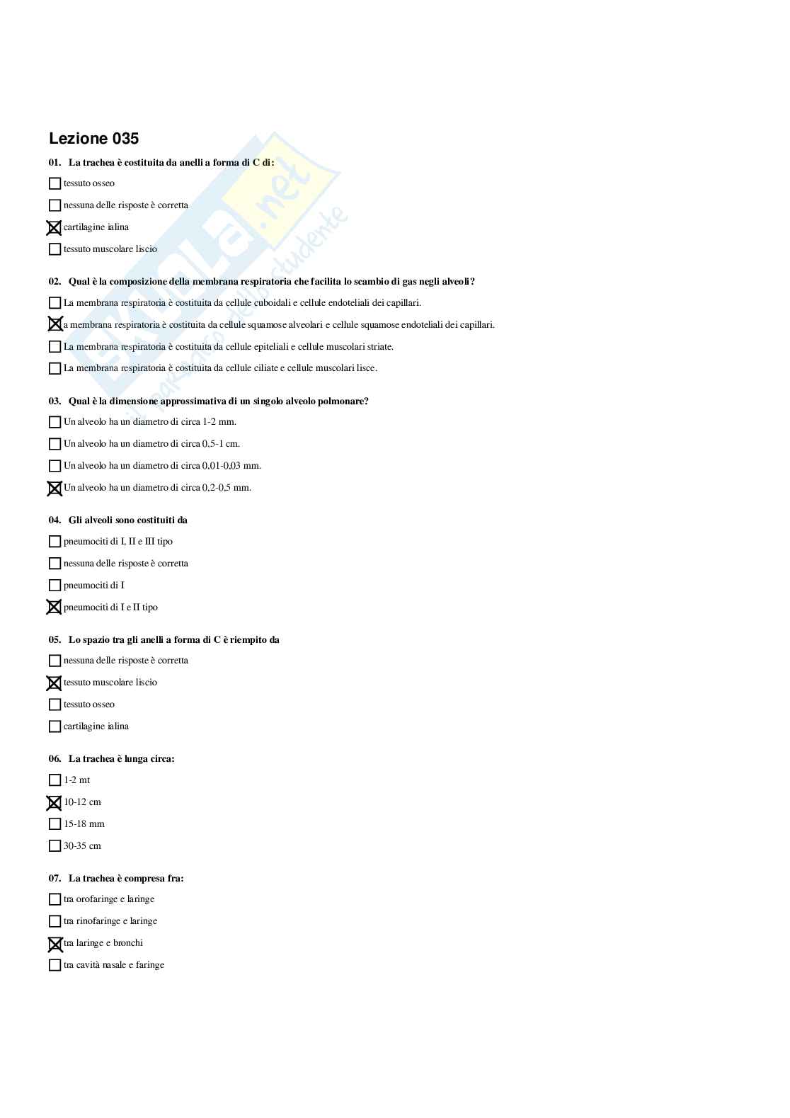 Paniere Anatomia umana - Risposte multiple (2026) Pag. 51