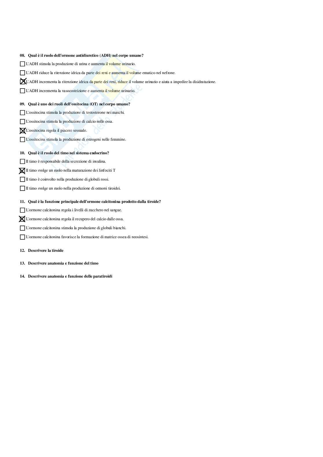 Paniere Anatomia umana - Risposte multiple (2026) Pag. 56