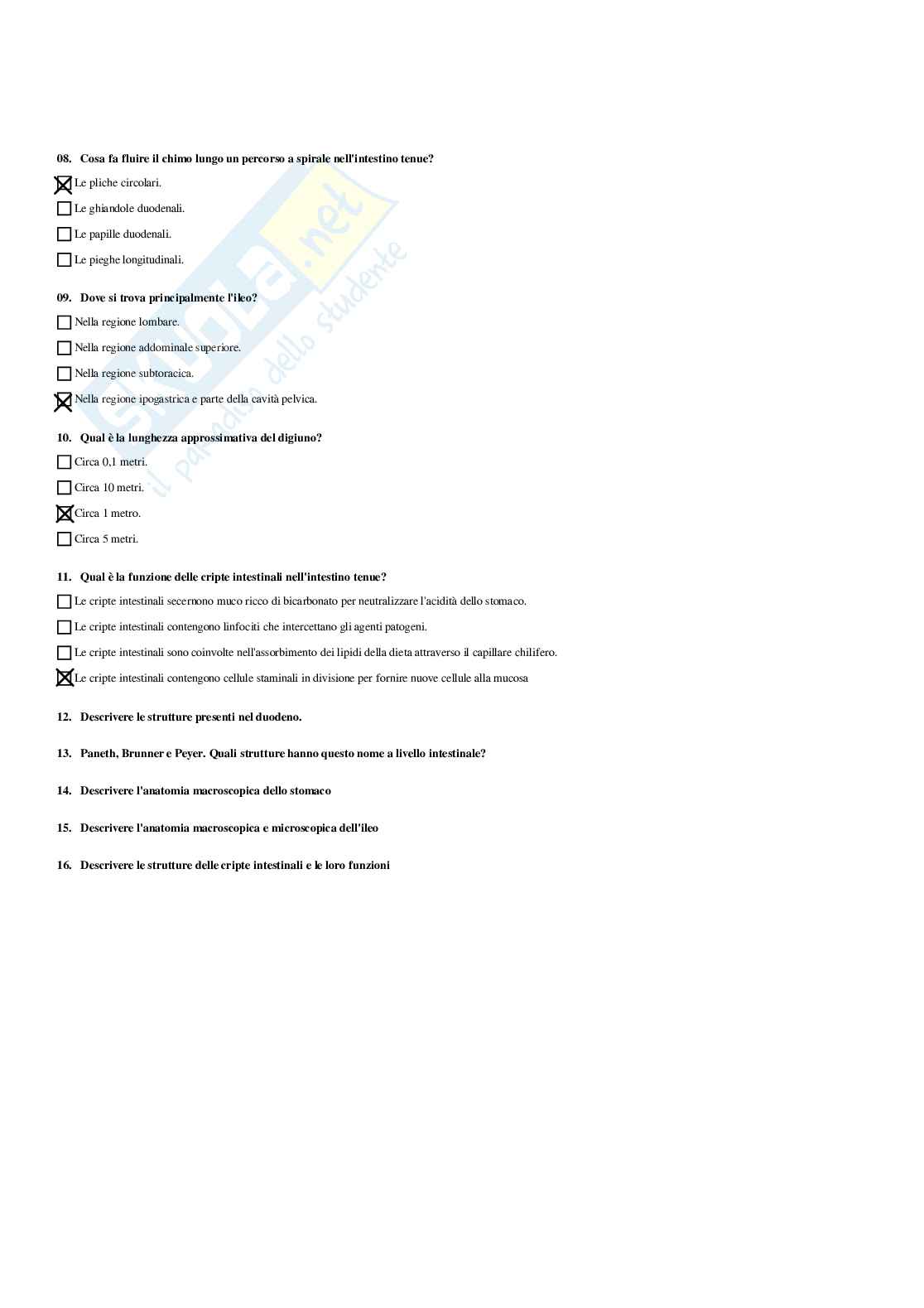 Paniere Anatomia umana - Risposte multiple (2026) Pag. 66