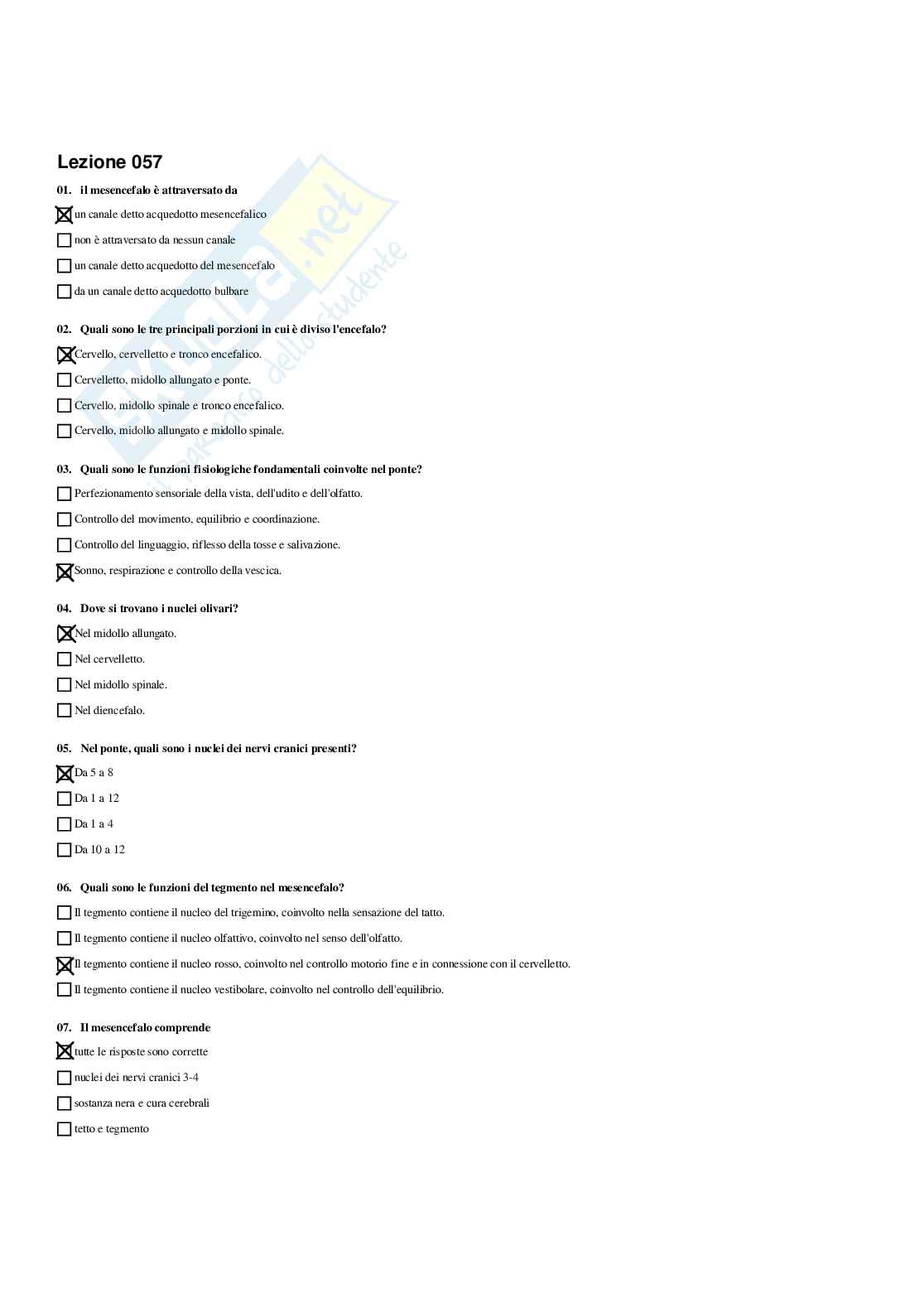 Paniere Anatomia umana - Risposte multiple (2026) Pag. 81