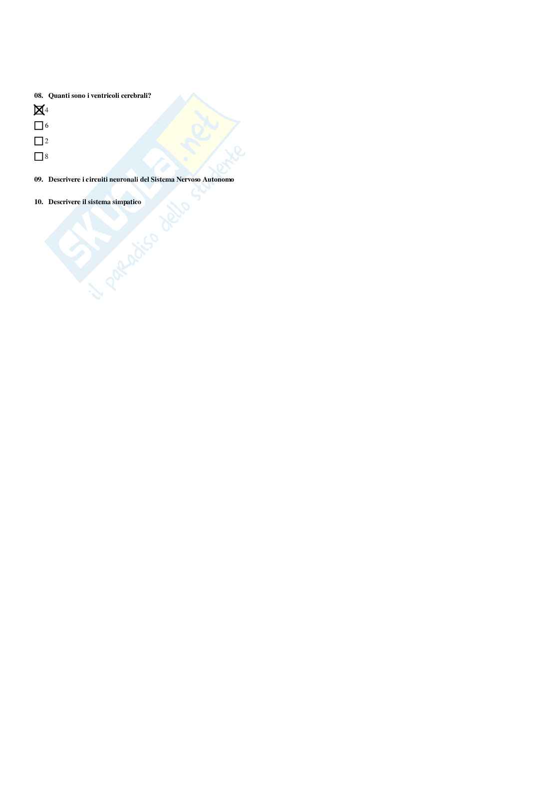 Paniere Anatomia umana - Risposte multiple (2026) Pag. 91