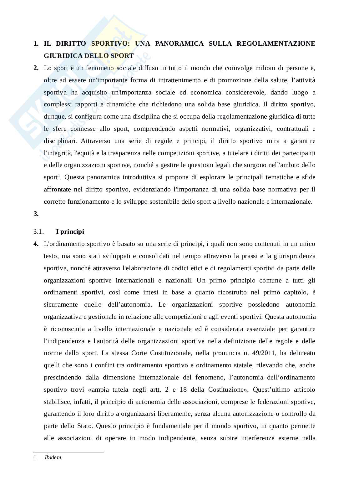 Regolamentazione sport Pag. 1