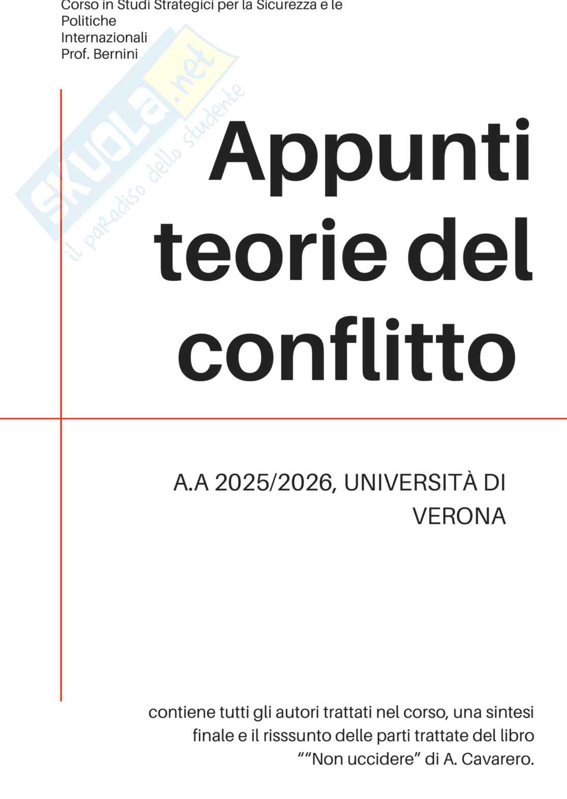 Teorie del conflitto - studi strategici per la sicurezza e le politiche internazionali Pag. 1