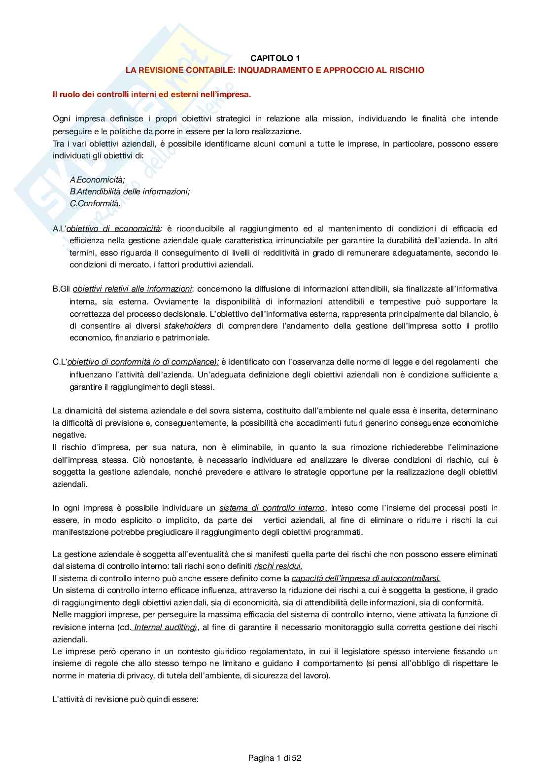 Revisione aziendale  Pag. 1