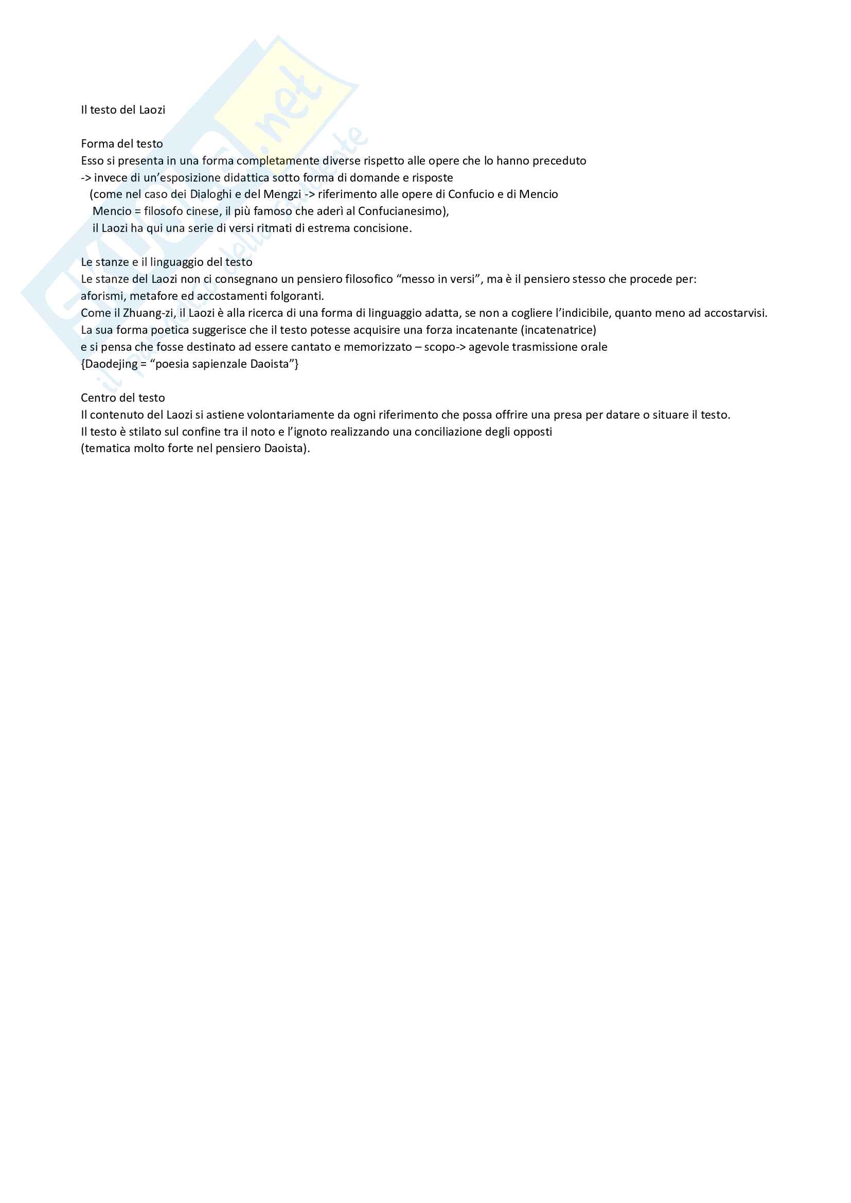 Riassunto esame Religioni e Filosofie dell'Asia Orientale - riassunto completo del Daoismo Pag. 6