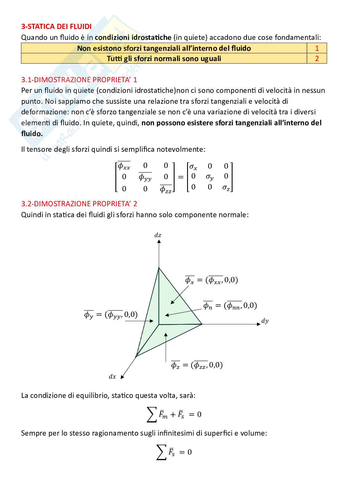 Meccanica dei fluidi, parte 2 - equilibrio statico e legge di Stevino Pag. 1