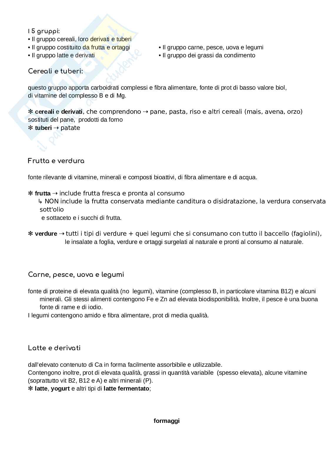 Appunti Valutazione nutrizionale degli alimenti Pag. 6
