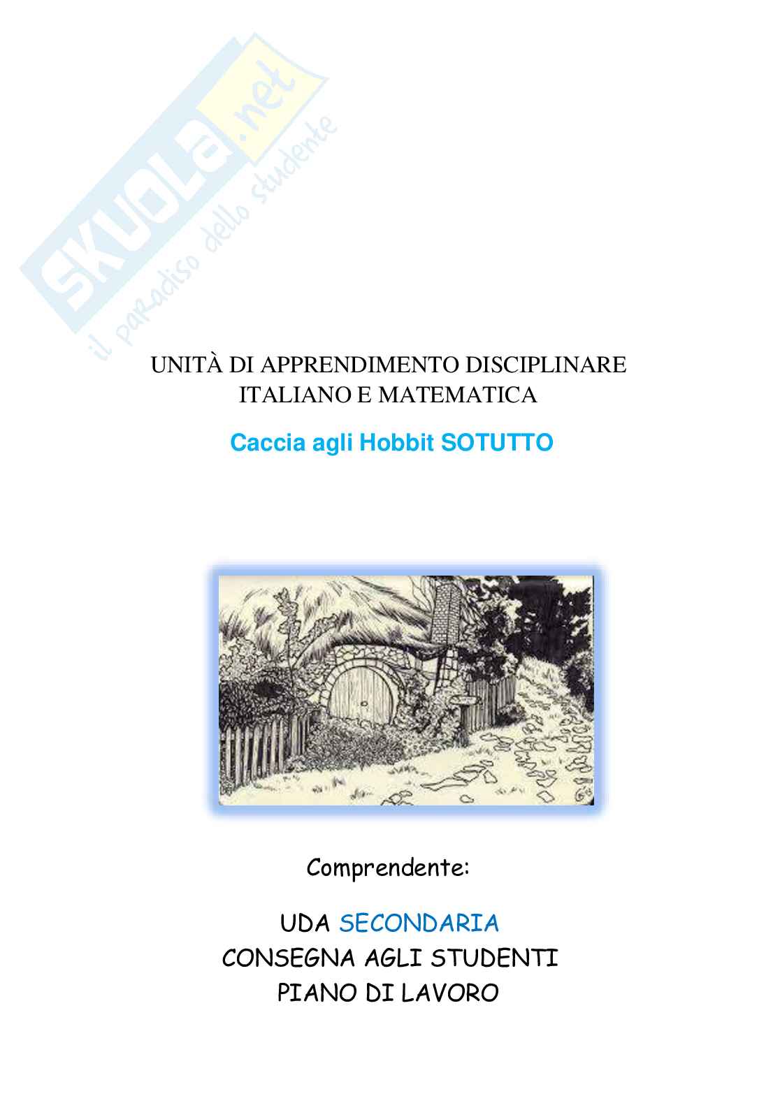 Esempio UDA lezione simulata per la scuola secondaria di primo grado e concorsi pubblici dal titolo Caccia agli hobbit Pag. 1
