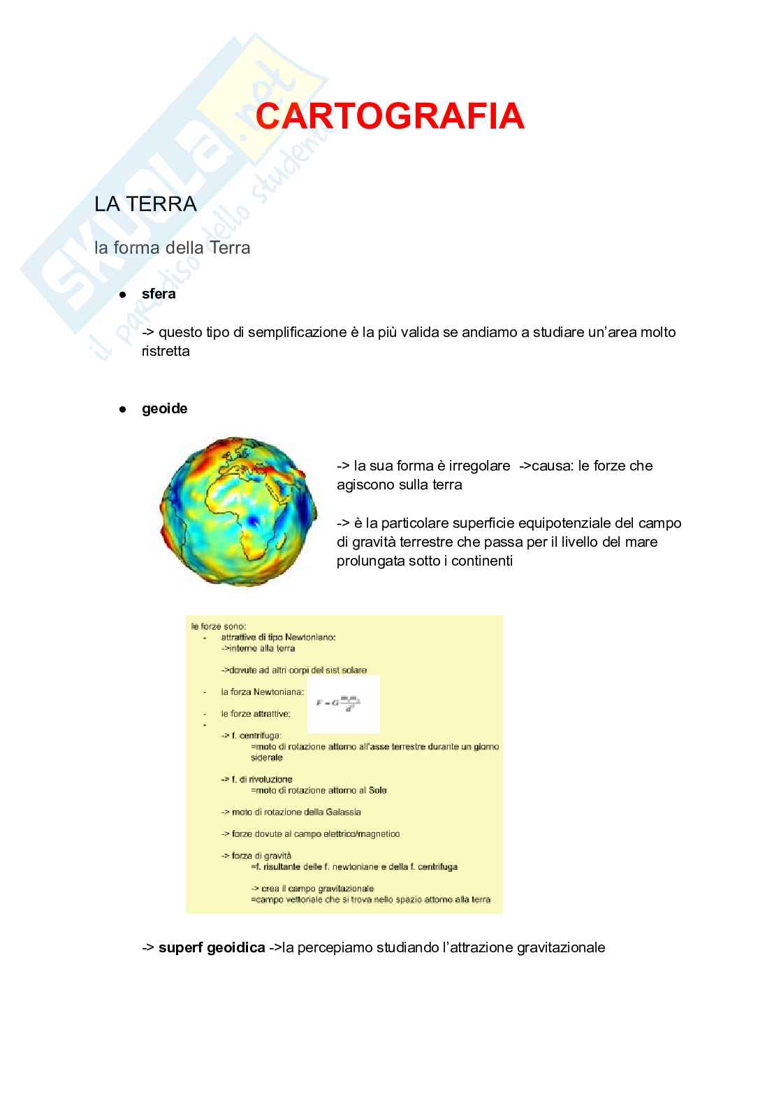 Riassunto esame Cartografia, Prof. Balletti Caterina, libro consigliato Introduzione alla Geomatica; I sistemi informativi Territoriali , Amadio; Migliaccio Pag. 1