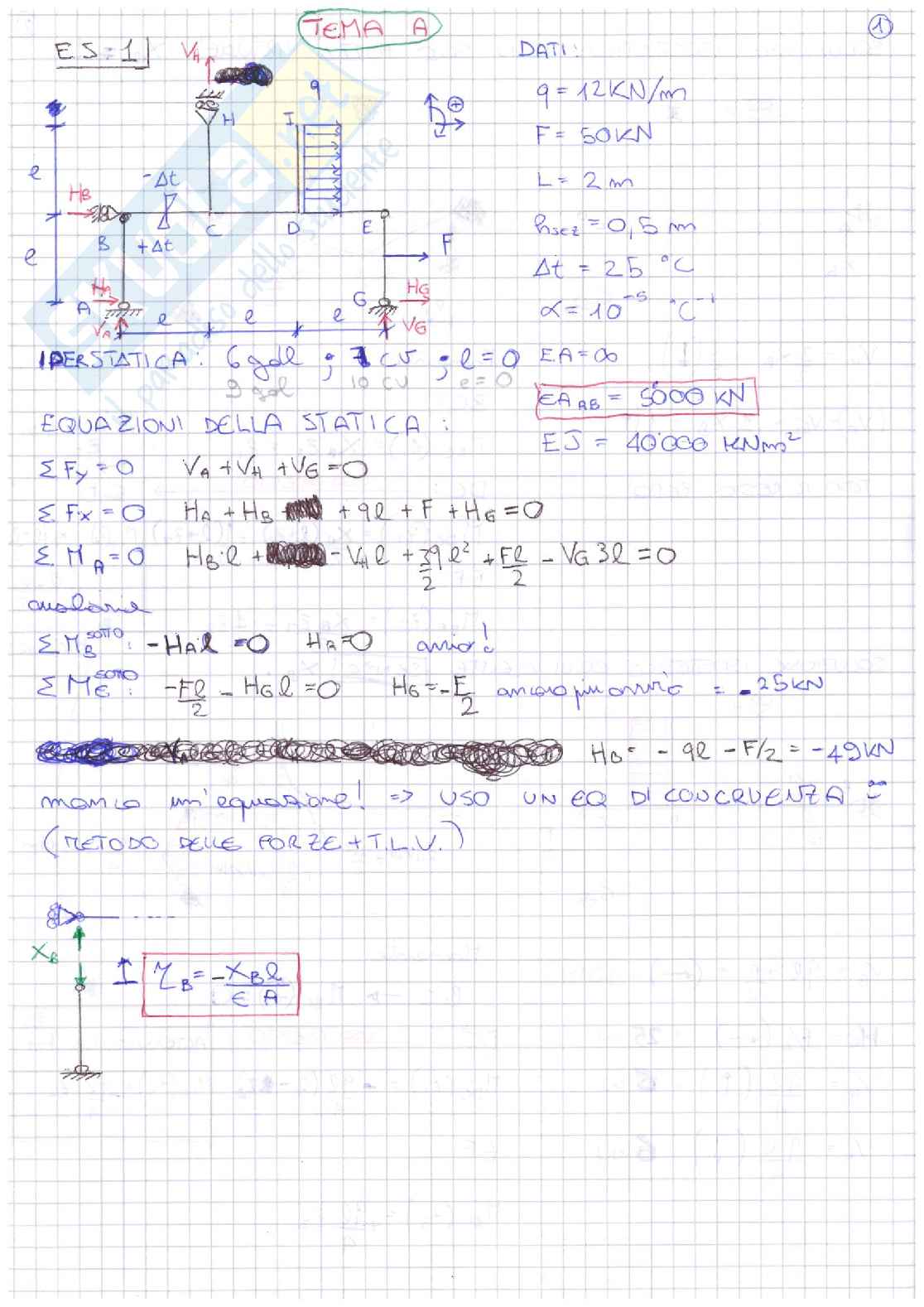  Scienza delle costruzioni, esame Pag. 1