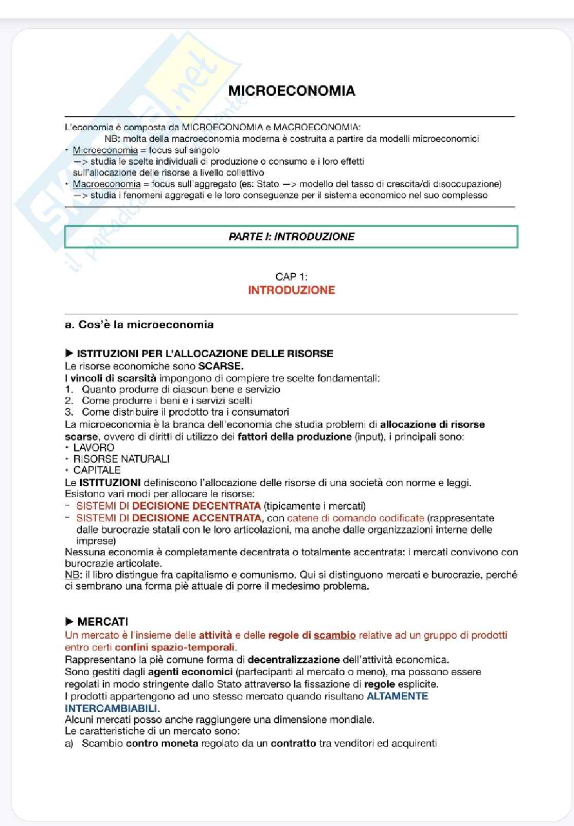 Primo parziale Microeconomia Pag. 1