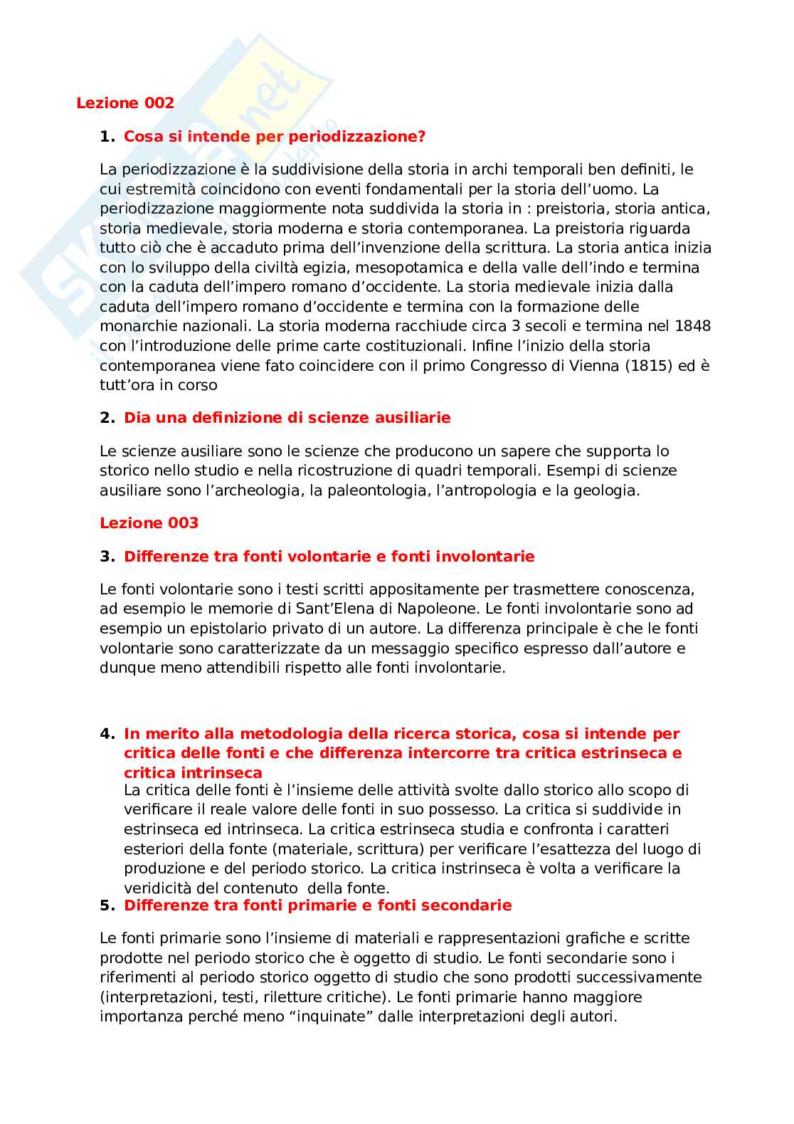 Domande aperte storia moderna Pag. 1