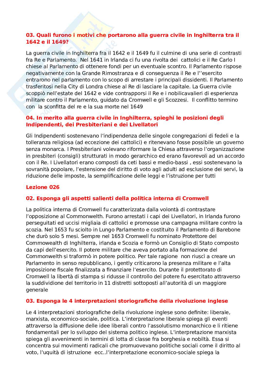 Domande aperte storia moderna Pag. 11