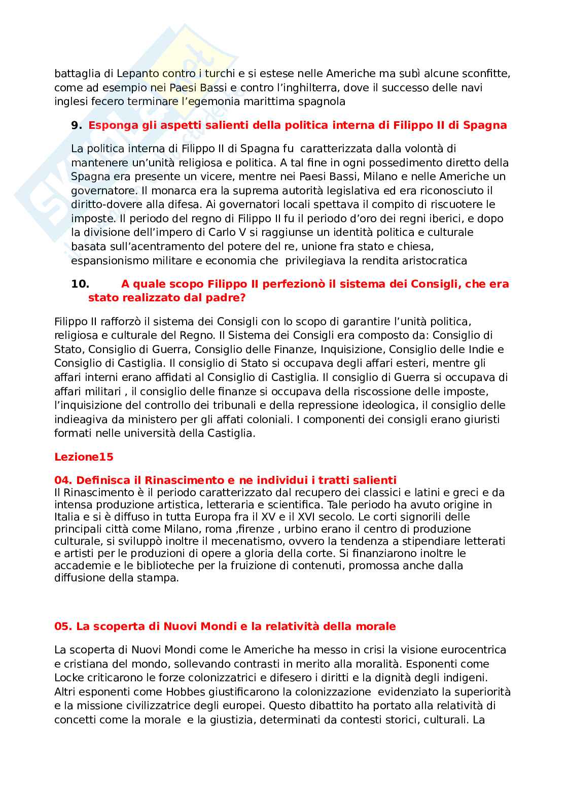 Domande aperte storia moderna Pag. 6