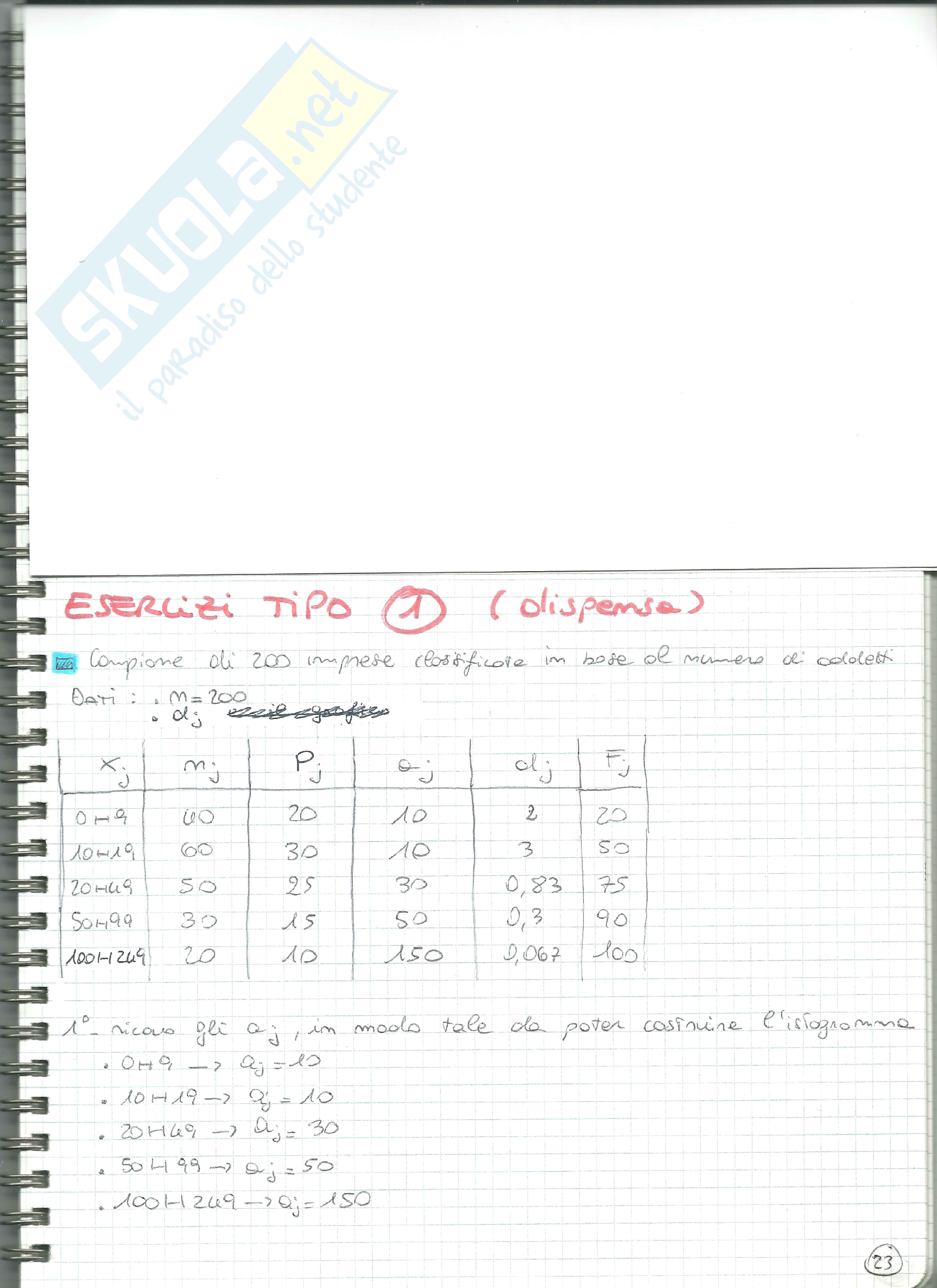 Esercizi statistica tipo 1 (frequenza, media, mediana, percentili, varianza, standard deviation) Pag. 1