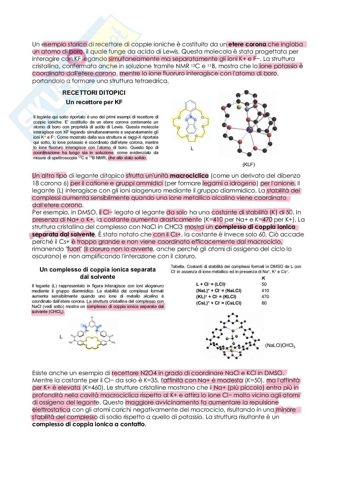 Appunti di Chimica inorganica superiore su coppie ioniche  Pag. 2