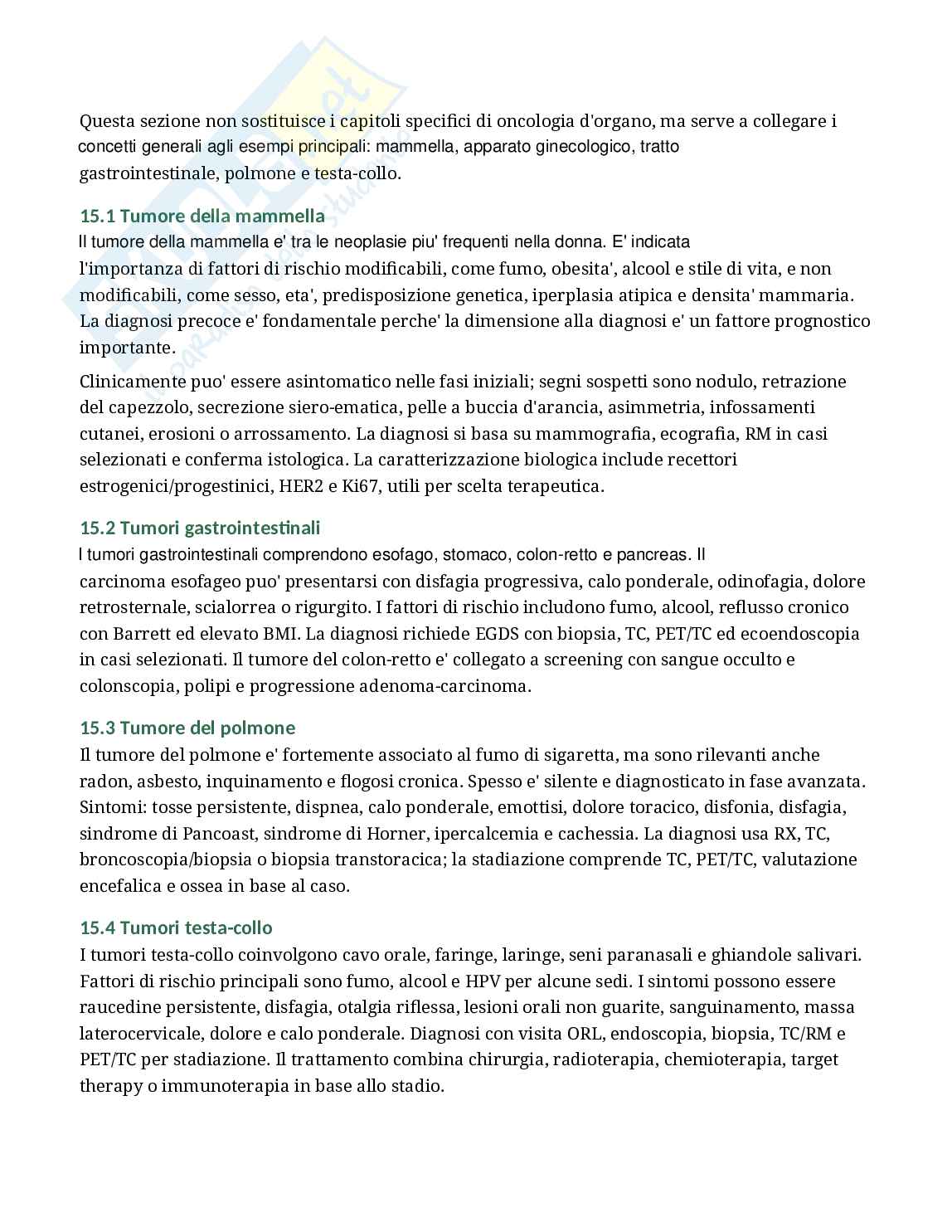 Oncologia - Appunti completi per Infermieristica con domande d’esame Pag. 31