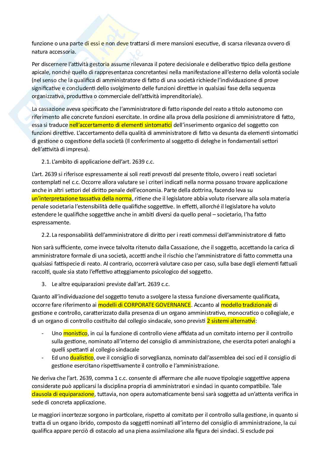 Riassunto esame Diritto penale commerciale, Prof. Monaco Lucio, libro consigliato Diritto penale dell'economia, Mazzacuva, Amati Pag. 2