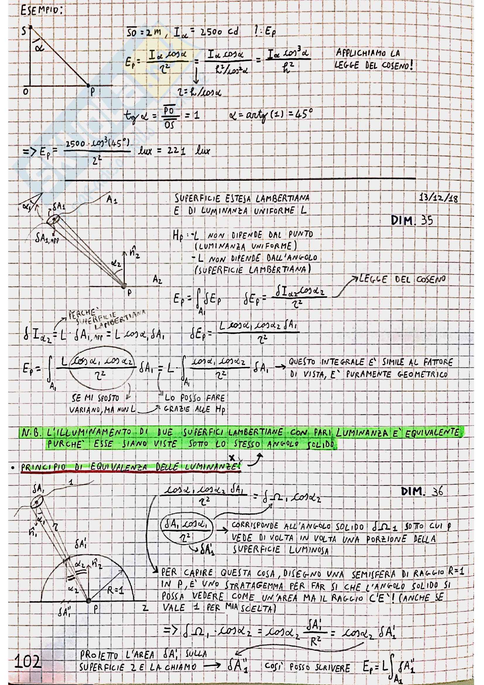 Fisica tecnica - Illuminotecnica e Acustica - 17 pagg. Pag. 6
