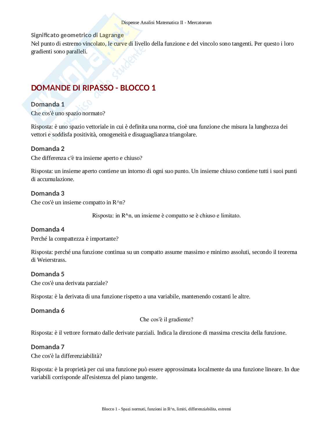 Analisi matematica II per ripasso Pag. 11