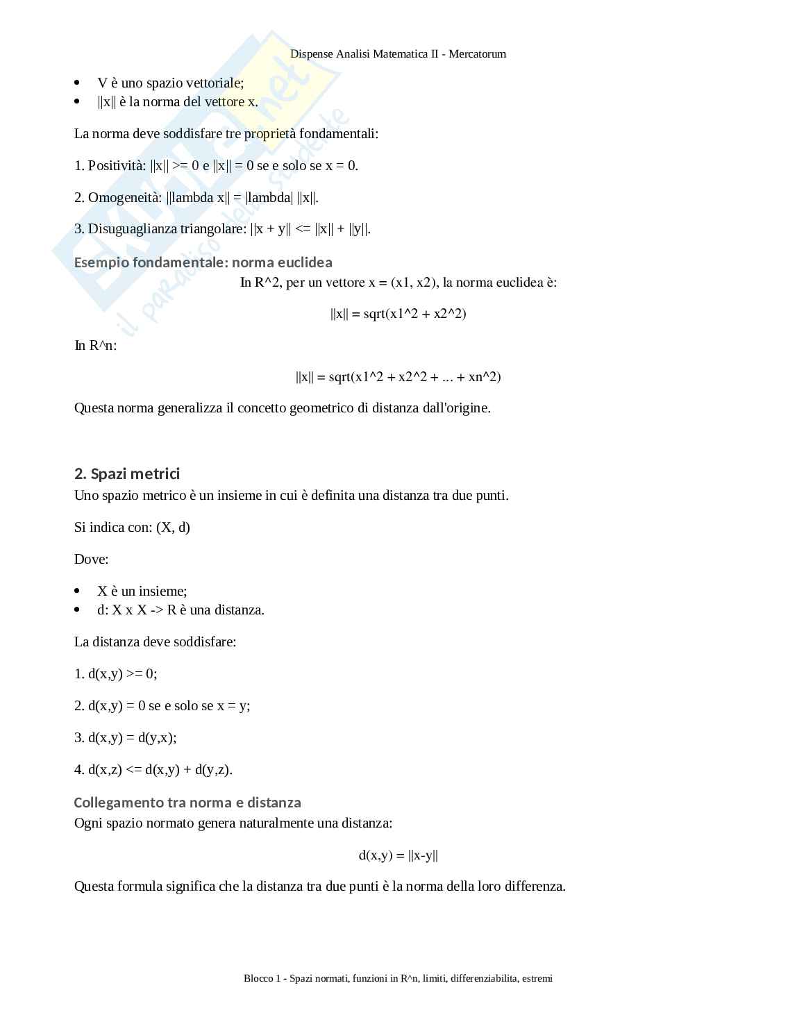 Analisi matematica II per ripasso Pag. 2