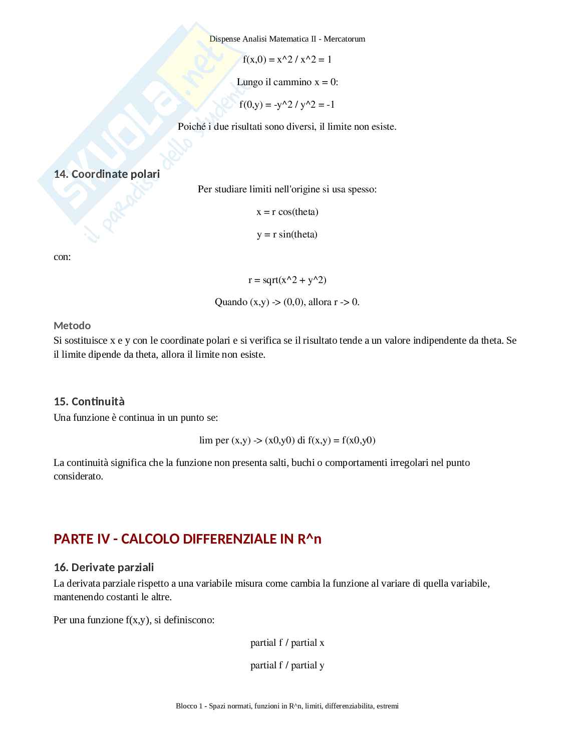 Analisi matematica II per ripasso Pag. 6