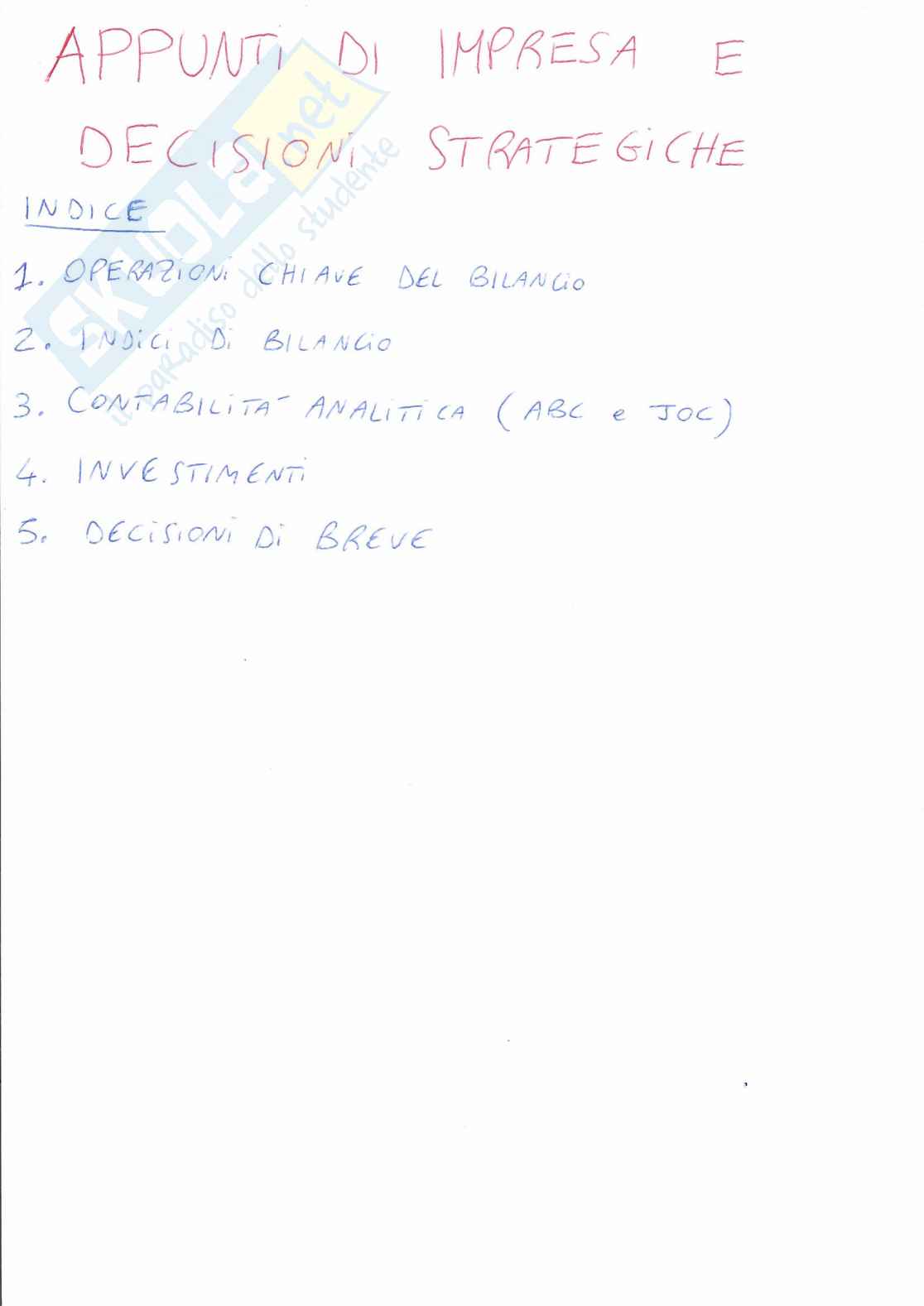 Impresa e decisioni strategiche Pag. 1
