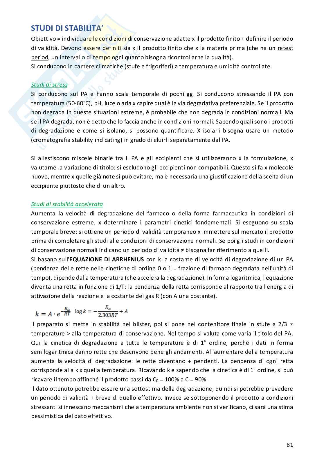Appunti di Tecnologia e legislazioni farmaceutiche 1 - parte 2 Pag. 81