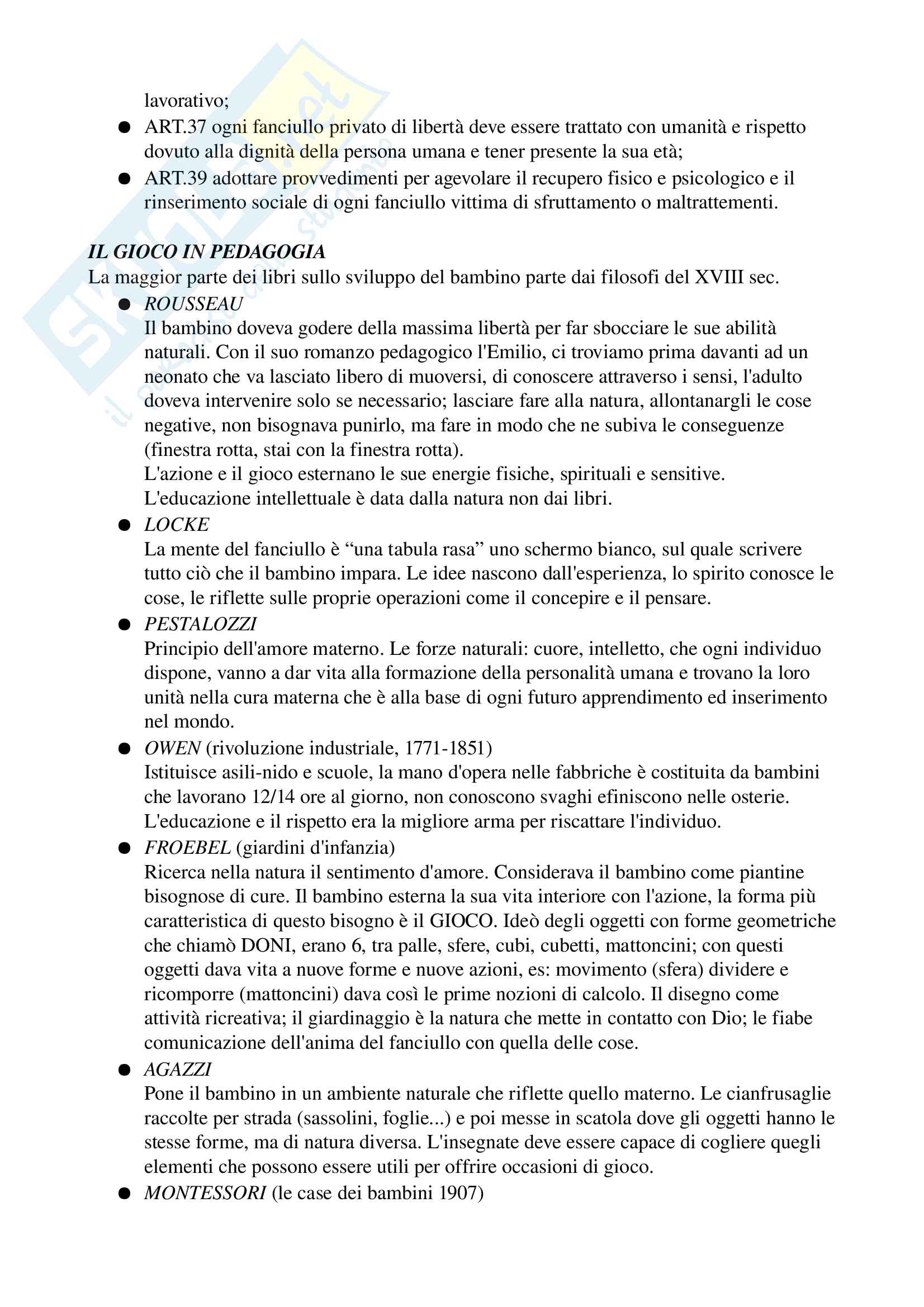 Tesina sulla rappresentazione dell'infanzia nel tempo: i giochi per bambini, esami di psicologia dello svilippo della prof.ssa Fiorilli Pag. 2