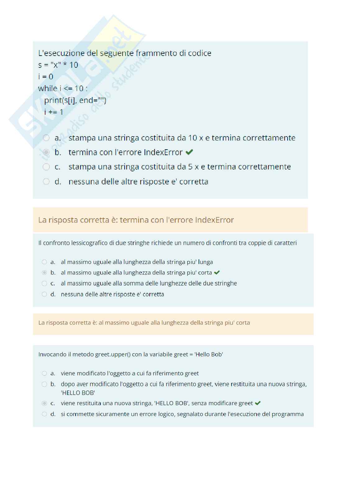 Quiz di vecchi appelli d’esame di Elementi di informatica e programmazione Pag. 26