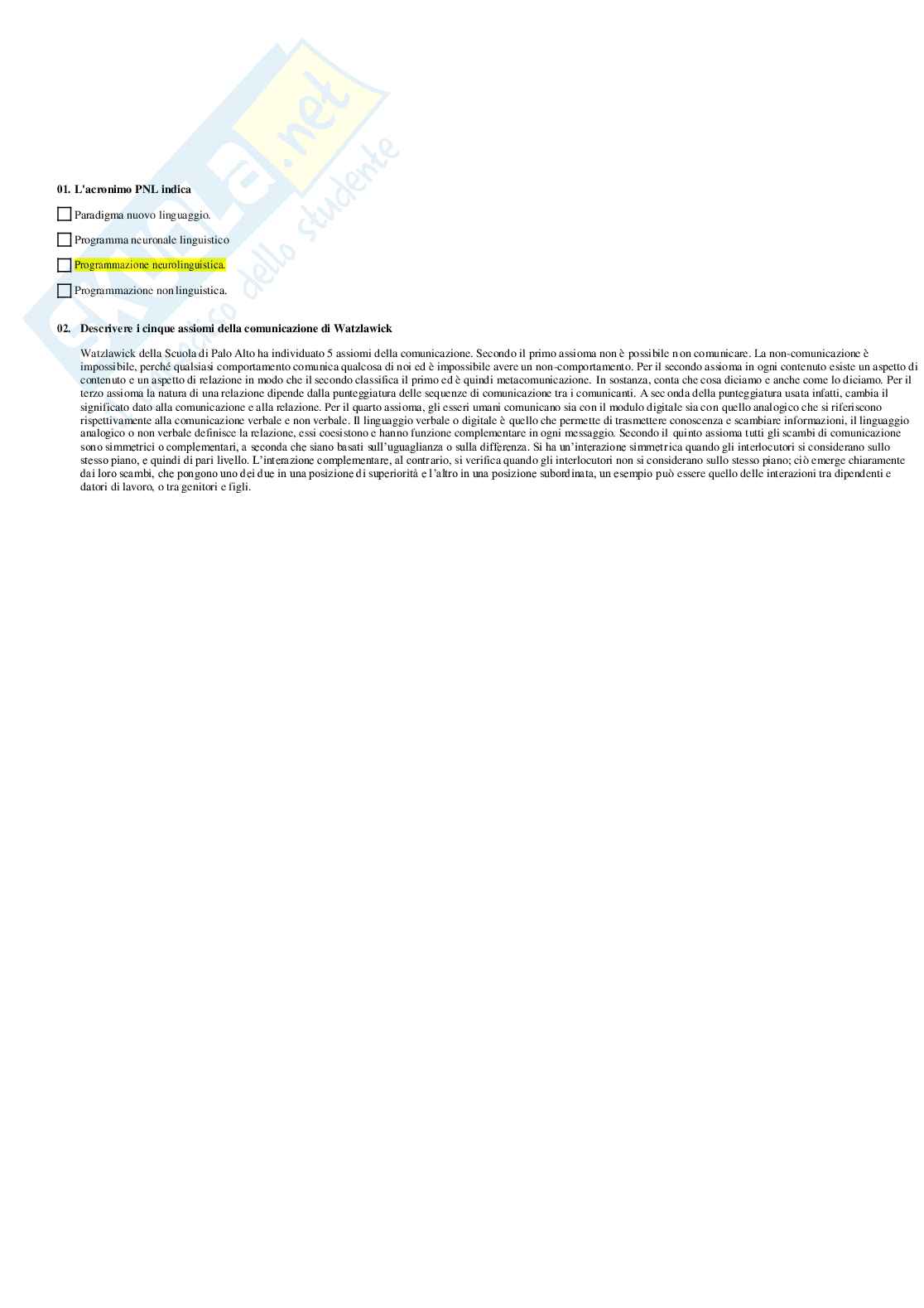 Paniere Linguaggi espressivi nei processi di apprendimento e crescita personale - Multiple e Aperte Pag. 16